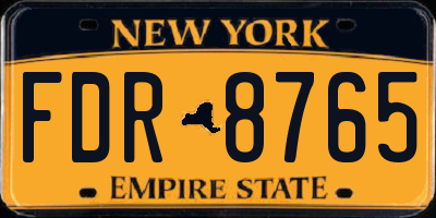 NY license plate FDR8765