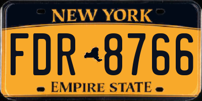 NY license plate FDR8766