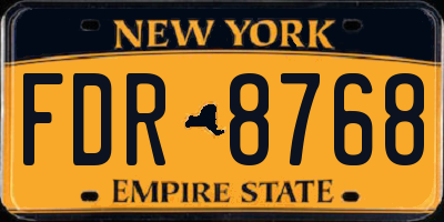 NY license plate FDR8768