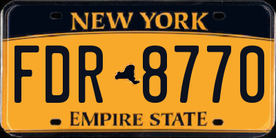 NY license plate FDR8770