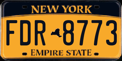 NY license plate FDR8773