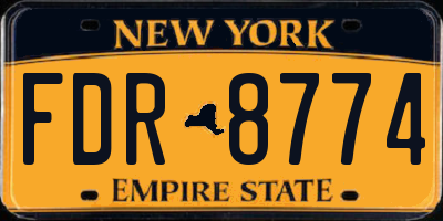 NY license plate FDR8774
