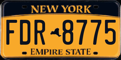 NY license plate FDR8775