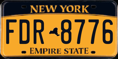 NY license plate FDR8776