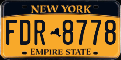 NY license plate FDR8778