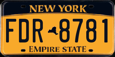 NY license plate FDR8781