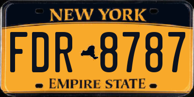 NY license plate FDR8787