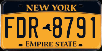NY license plate FDR8791