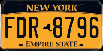 NY license plate FDR8796