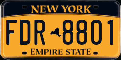 NY license plate FDR8801