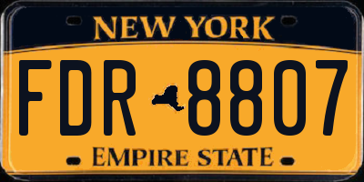 NY license plate FDR8807