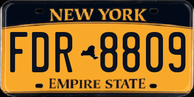 NY license plate FDR8809