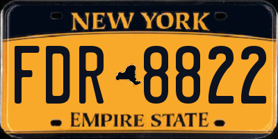 NY license plate FDR8822