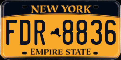 NY license plate FDR8836
