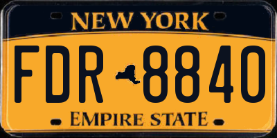NY license plate FDR8840