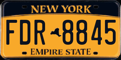 NY license plate FDR8845