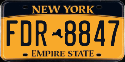 NY license plate FDR8847