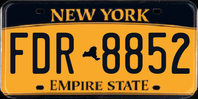 NY license plate FDR8852