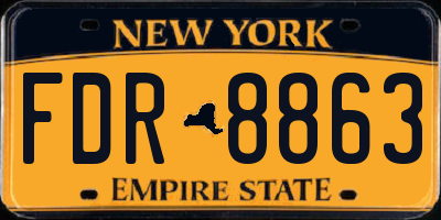 NY license plate FDR8863