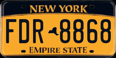 NY license plate FDR8868