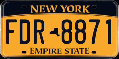 NY license plate FDR8871