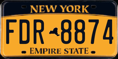 NY license plate FDR8874