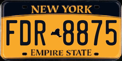 NY license plate FDR8875