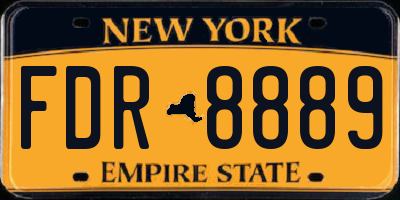 NY license plate FDR8889