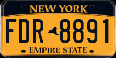 NY license plate FDR8891