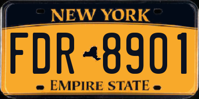 NY license plate FDR8901