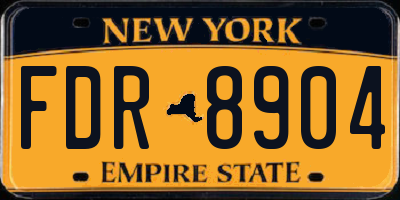 NY license plate FDR8904