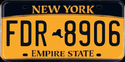 NY license plate FDR8906