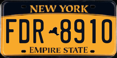 NY license plate FDR8910