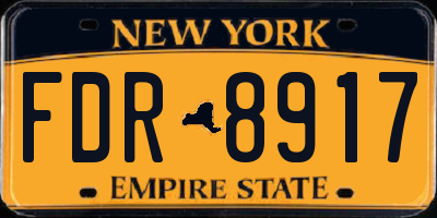 NY license plate FDR8917