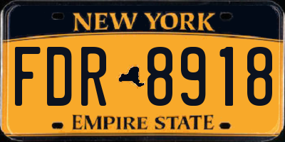 NY license plate FDR8918