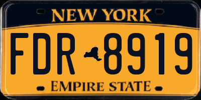 NY license plate FDR8919