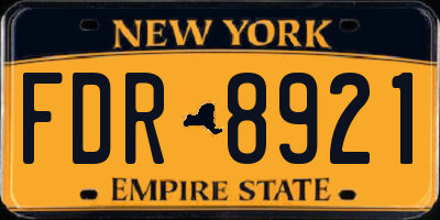 NY license plate FDR8921