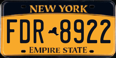 NY license plate FDR8922