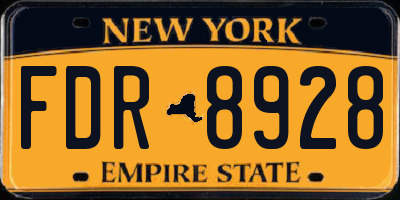 NY license plate FDR8928