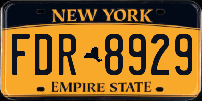 NY license plate FDR8929