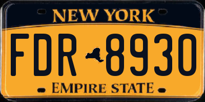 NY license plate FDR8930