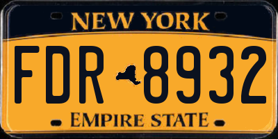 NY license plate FDR8932