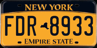 NY license plate FDR8933