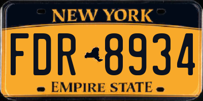 NY license plate FDR8934