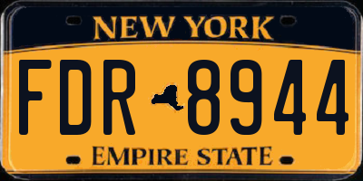 NY license plate FDR8944