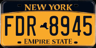 NY license plate FDR8945