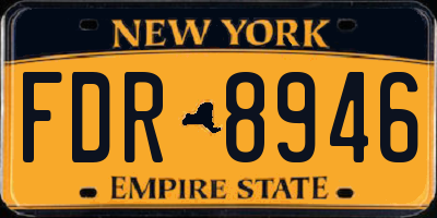 NY license plate FDR8946