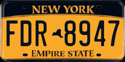 NY license plate FDR8947