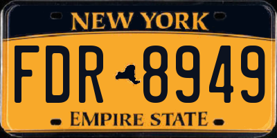NY license plate FDR8949