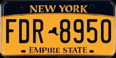 NY license plate FDR8950